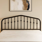 Queen Farmhouse Spindle Black Metal Platform Bed Frame with Headboard Footboard