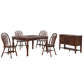 Sunset Trading Andrews 6 Piece 76 Inch  Rectangular Extendable Butterfly Dining Table Set | Sideboard With Large Display Shelf 3 Draw