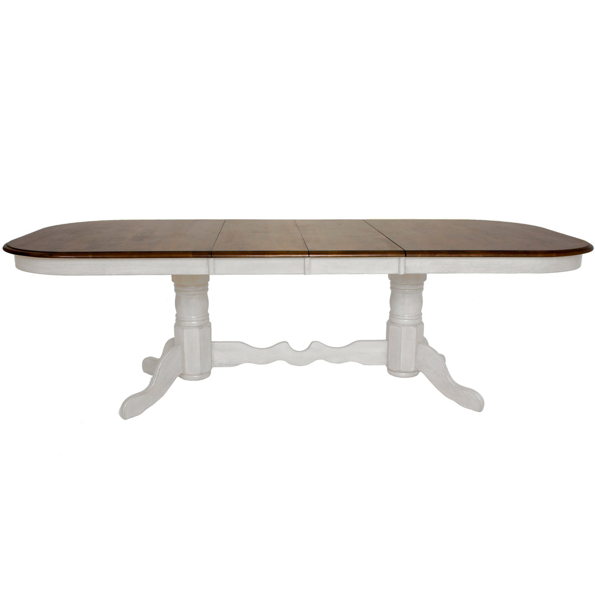 Sunset Trading Andrews 7 Piece 96 Inch  Oval Double Pedestal Extendable Dining Set Butterfly Leaf Trestle Table  6 Windsor Chairs