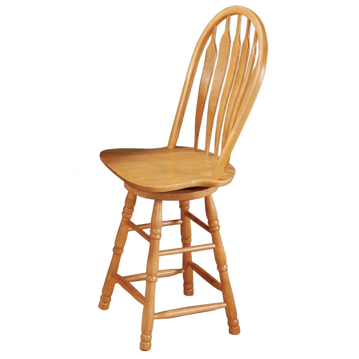 Sunset Trading Oak Selections 24 Inch  Swivel Barstool | Counter Height Stool | Light Oak