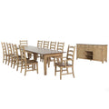 Sunset Trading Brook 12 Piece 134 Inch  Rectangular Extendable Dining Set | Sideboard | Seats 12