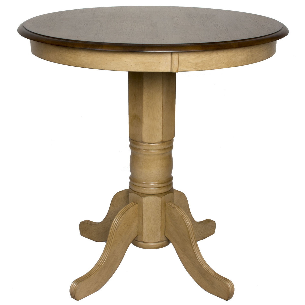 Sunset Trading Brook Round 36 Inch  Round Pub Pedestal Dining Table | Counter Height Dining | Seats 4