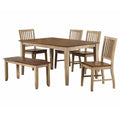 Sunset Trading Brook 6 Piece 60 Inch  Rectangular Table Dining Set With Bench | Seats 7