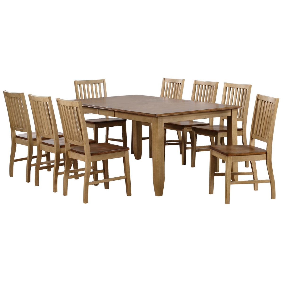 Sunset Trading Brook 9 Piece 72 Inch  Rectangular Extendable Table Dining Set | Seats 8