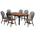 Sunset Trading Black Cherry Selections 7 Piece 72 Inch  Rectangular Extendable Dining Set With Arrowback Chairs | Seats 8