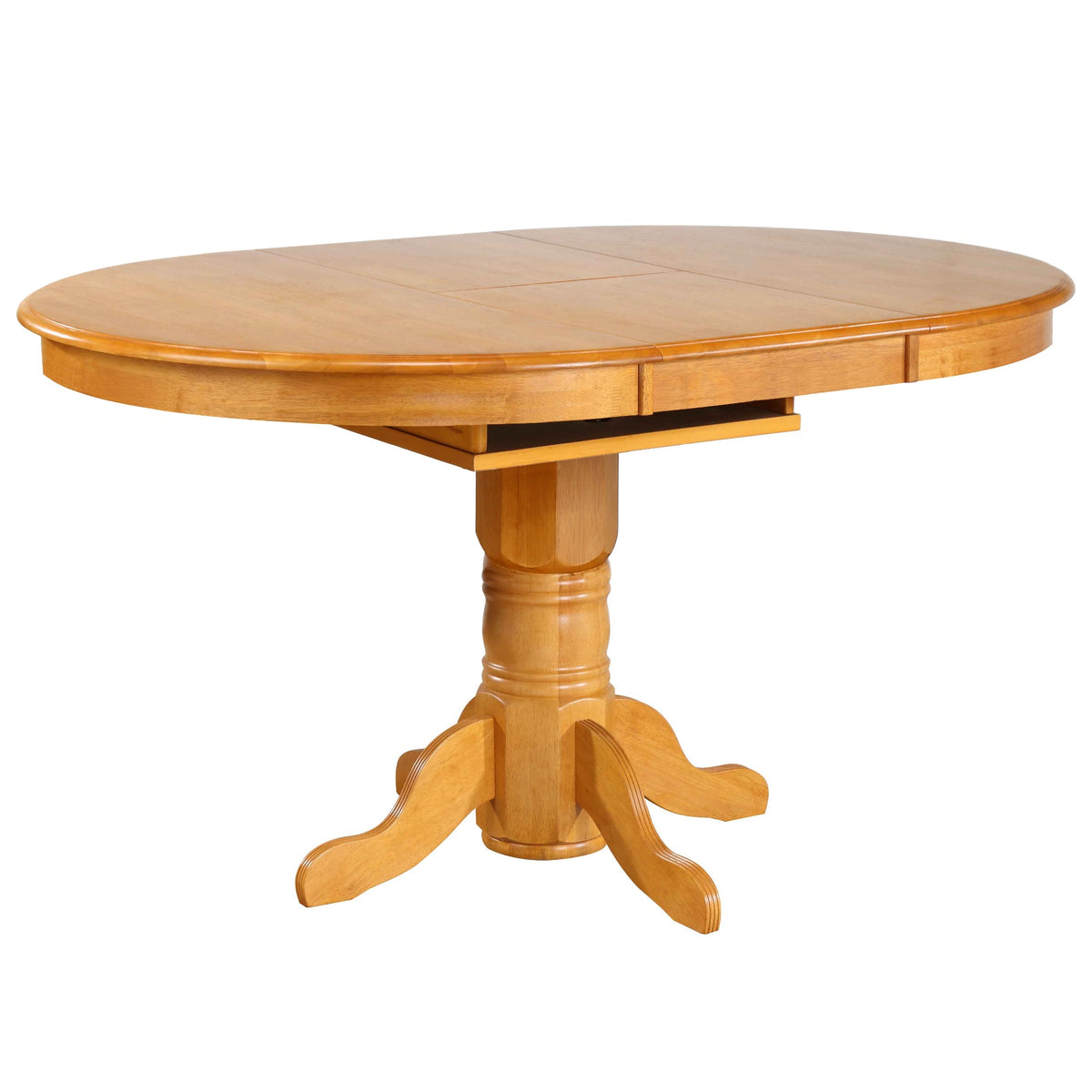 Sunset Trading Oak Selections 66 Inch  Oval Pedestal Extendable Butterfly Leaf Pub Table | Counter Height Dining | Light Oak | Seats