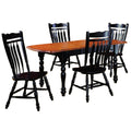 Sunset Trading Black Cherry Selections 5 Piece 72 Inch  Rectangular Drop Leaf Extendable Dining Table Set With 4 Aspen Chairs | Seats