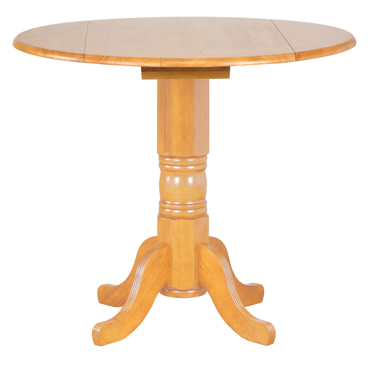 Sunset Trading Oak Selections 42 Inch  Round Extendable Drop Leaf Pub Table | Light Oak | Counter Height Dining | Seats 6