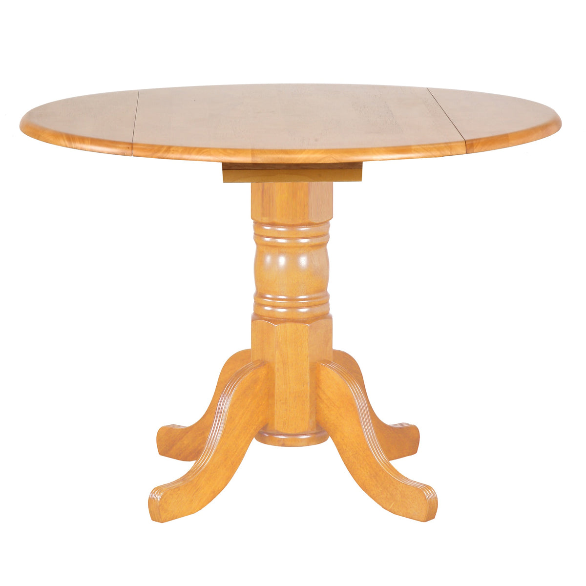 Sunset Trading Oak Selections 42 Inch  Round Extendable Drop Leaf Dining Table | Light Oak | Seats 6
