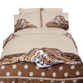 Twin Size Duvet Cover Sheets Set, Sleepy Tiger