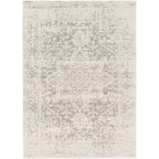 3' x 5' Distressed Oriental Area Rug in Light Grey / Beige