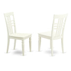 East West Furniture DOLG7-LWH-W 7 Piece Kitchen Table & Chairs Set Consist of a Rectangle Dining Room Table with Butterfly Leaf and 6 Dining Chairs, 42x78 Inch, Linen White