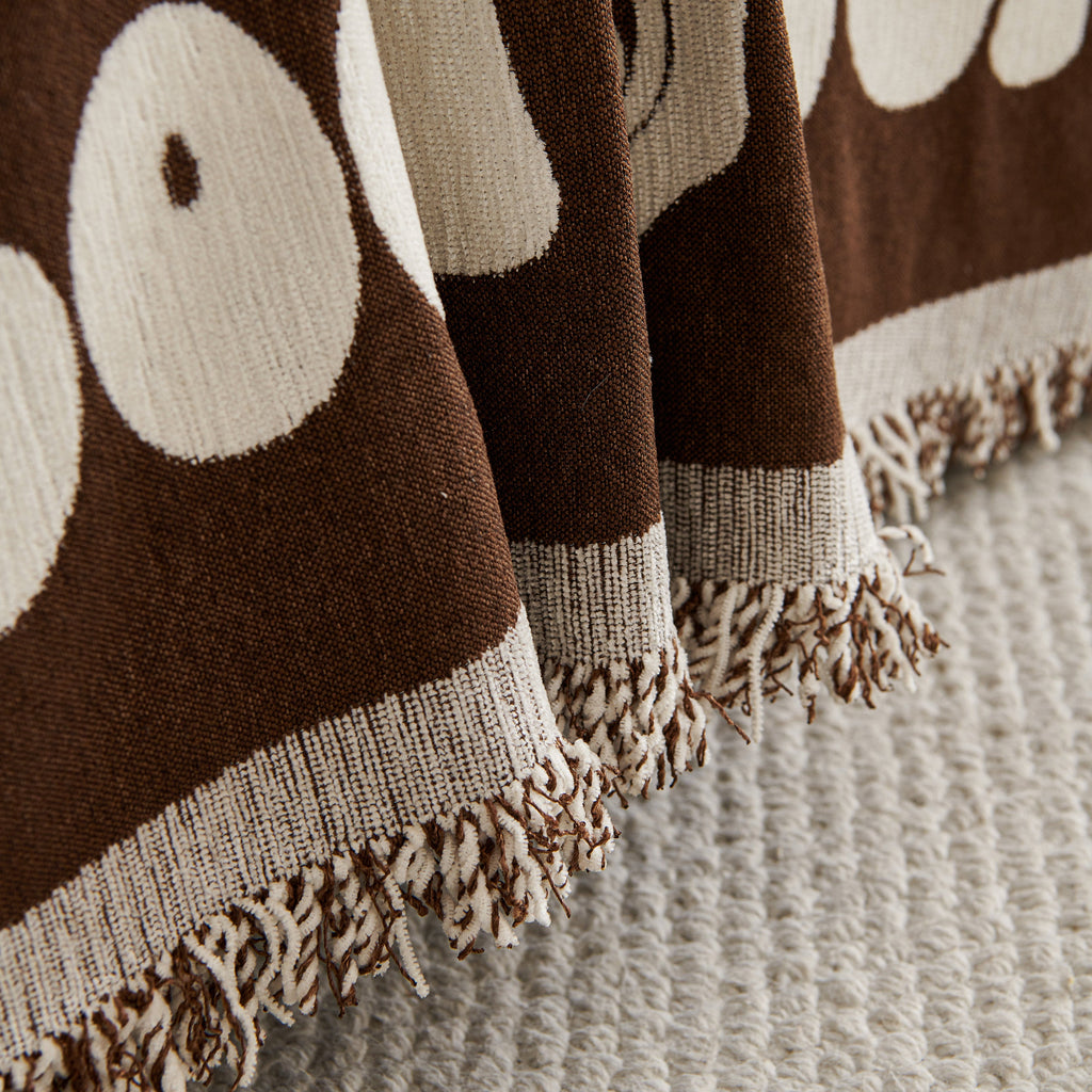 Chenille Houndstooth Sofa Throw Cover, Scratch Proof Cozy Throw Blankets for Couch