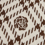Chenille Houndstooth Sofa Throw Cover, Scratch Proof Cozy Throw Blankets for Couch