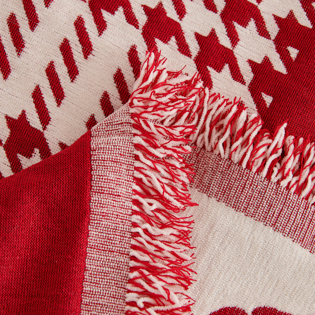 Chenille Houndstooth Sofa Throw Cover, Scratch Proof Cozy Throw Blankets for Couch