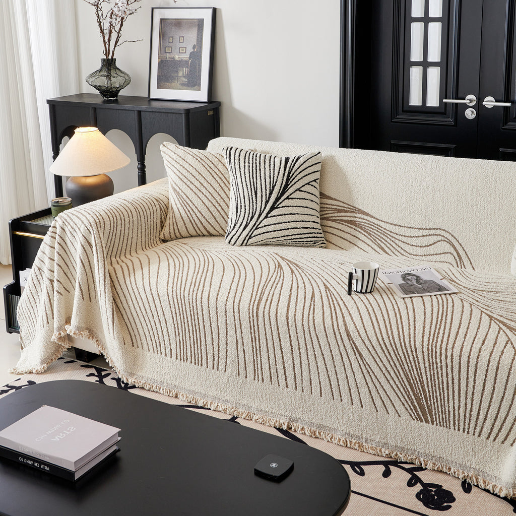 Cozy Striped Sofa Throw Blanket L Shaped Sectional Couch Covers Luxury Throws for Sofas