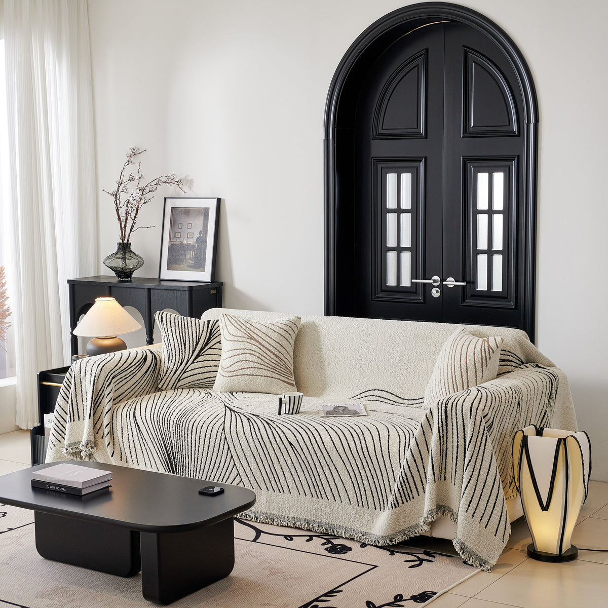 Cozy Striped Sofa Throw Blanket L Shaped Sectional Couch Covers Luxury Throws for Sofas