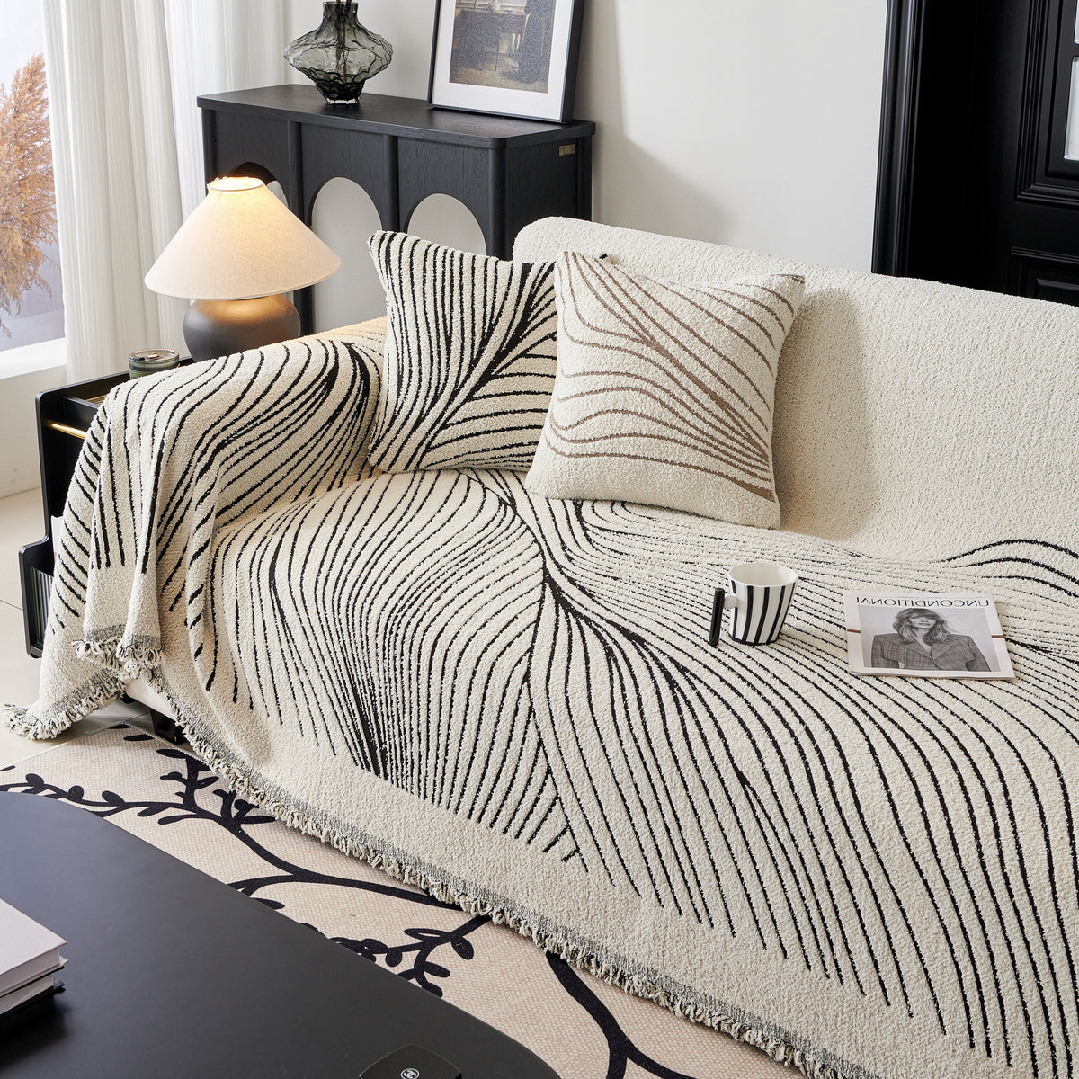 Cozy Striped Sofa Throw Blanket L Shaped Sectional Couch Covers Luxury Throws for Sofas