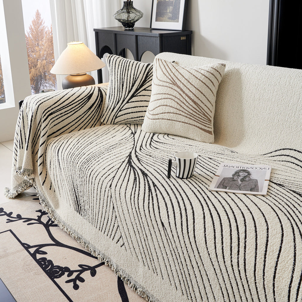Cozy Striped Sofa Throw Blanket L Shaped Sectional Couch Covers Luxury Throws for Sofas