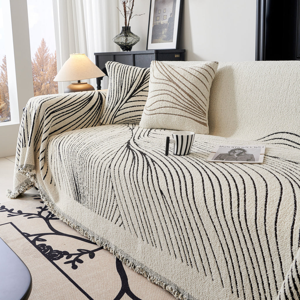 Cozy Striped Sofa Throw Blanket L Shaped Sectional Couch Covers Luxury Throws for Sofas