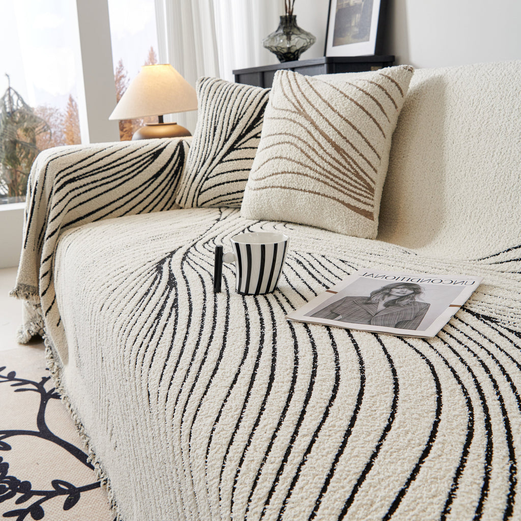 Cozy Striped Sofa Throw Blanket L Shaped Sectional Couch Covers Luxury Throws for Sofas