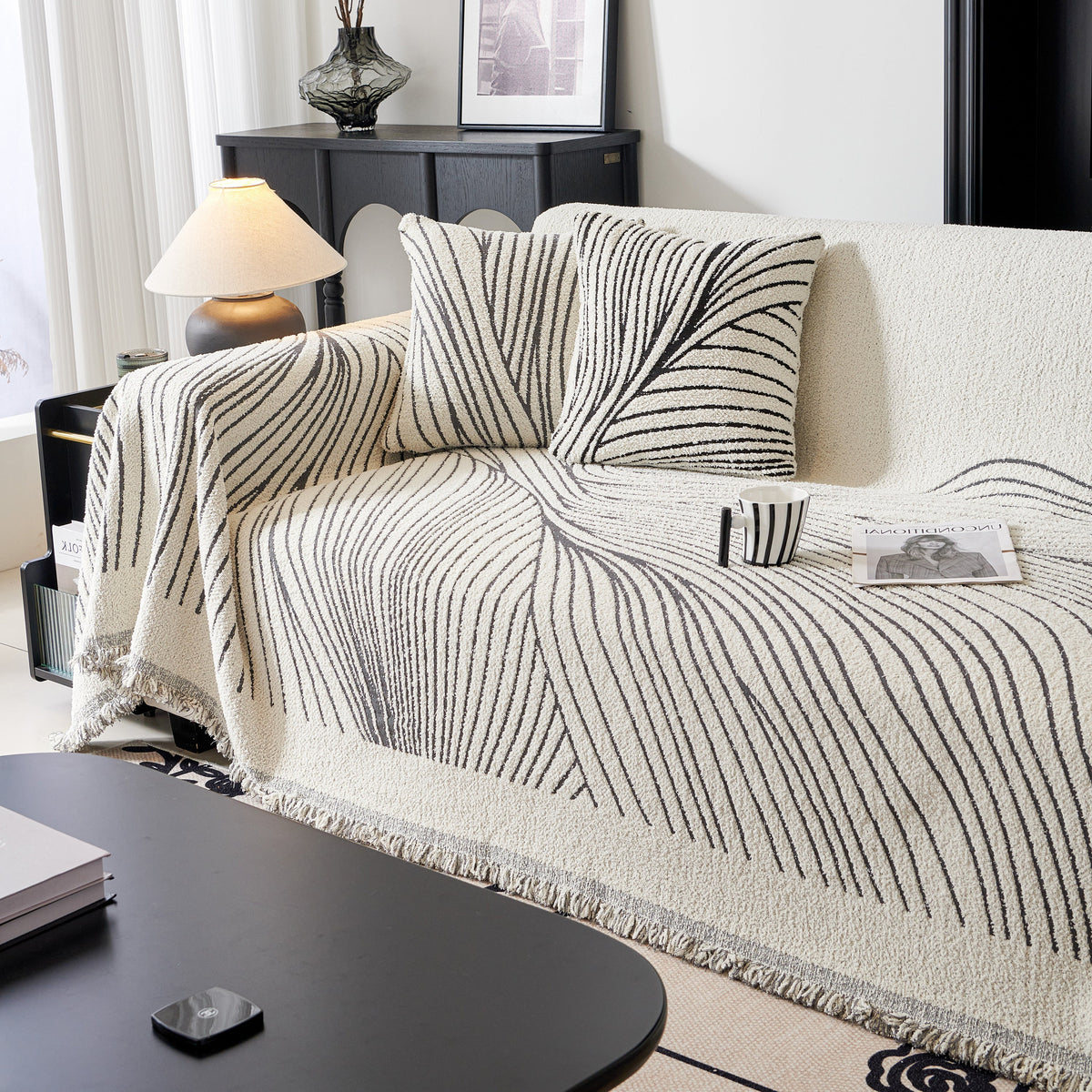 Cozy Striped Sofa Throw Blanket L Shaped Sectional Couch Covers Luxury Throws for Sofas