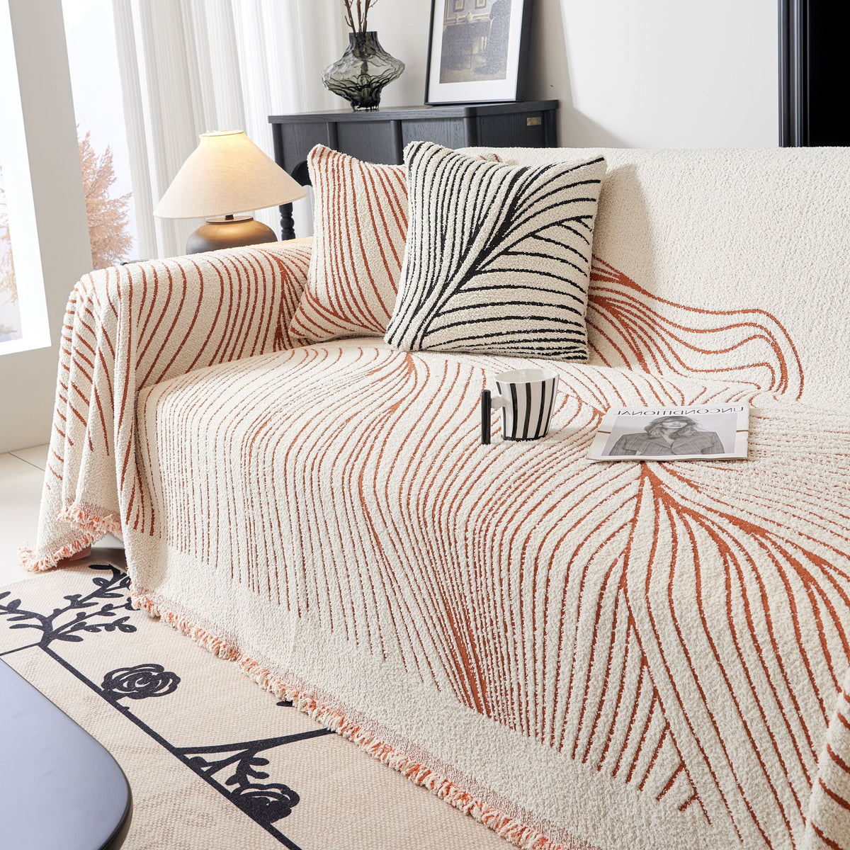 Cozy Striped Sofa Throw Blanket L Shaped Sectional Couch Covers Luxury Throws for Sofas