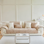 Luxury Plush Non-Slip Sofa Covers, Soft Fuzzy Embossed Sofa Topper & Seat Covers