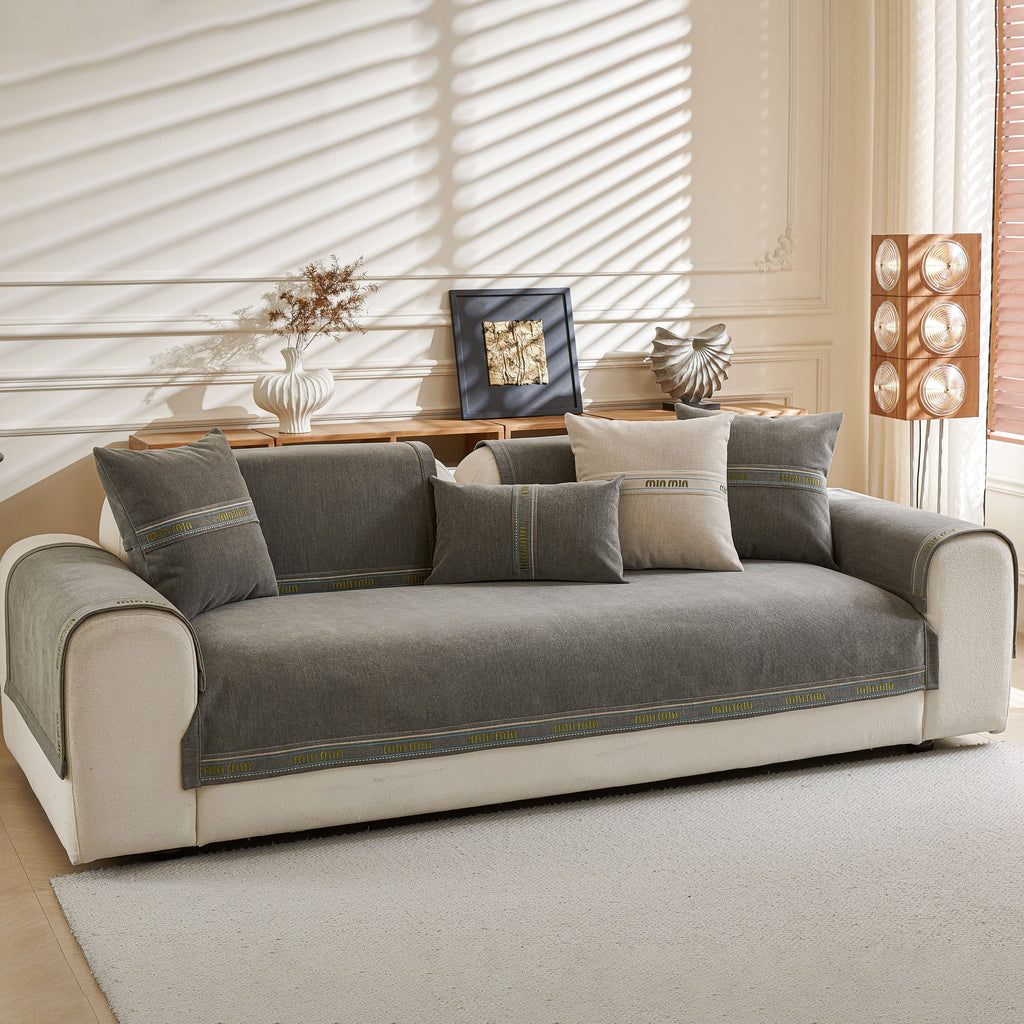 Chenille Sofa Cover Pet Mat, Non-Slip Couch Protector for Sectional & L-Shaped Sofas