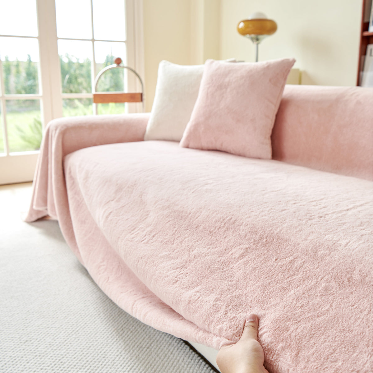 Faux Fur Smooth Plush Comfy Couch Covers, Soft Thicked Durable Blankets and Throws for Sofas
