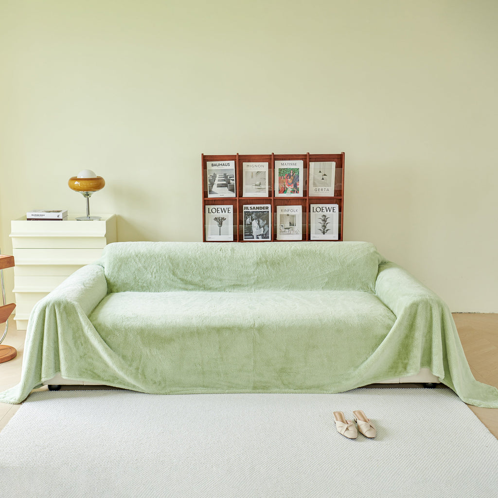Faux Fur Smooth Plush Comfy Couch Covers, Soft Thicked Durable Blankets and Throws for Sofas
