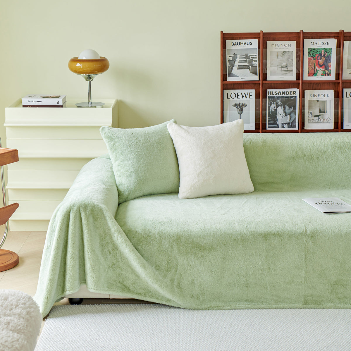 Faux Fur Smooth Plush Comfy Couch Covers, Soft Thicked Durable Blankets and Throws for Sofas