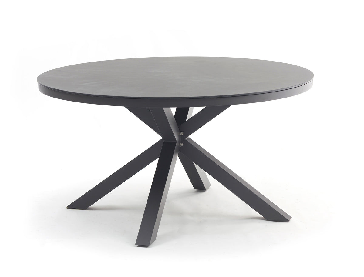 Whiteline Modern Living Kassey Outdoor Round Dining Table, Dark Grey