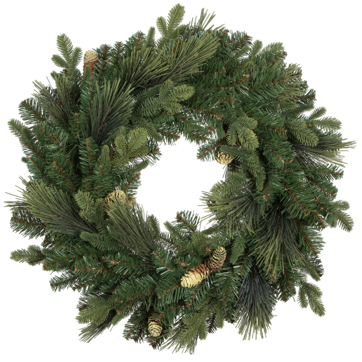 24 Inch  Emerald Mixed Fir Wreath 150T