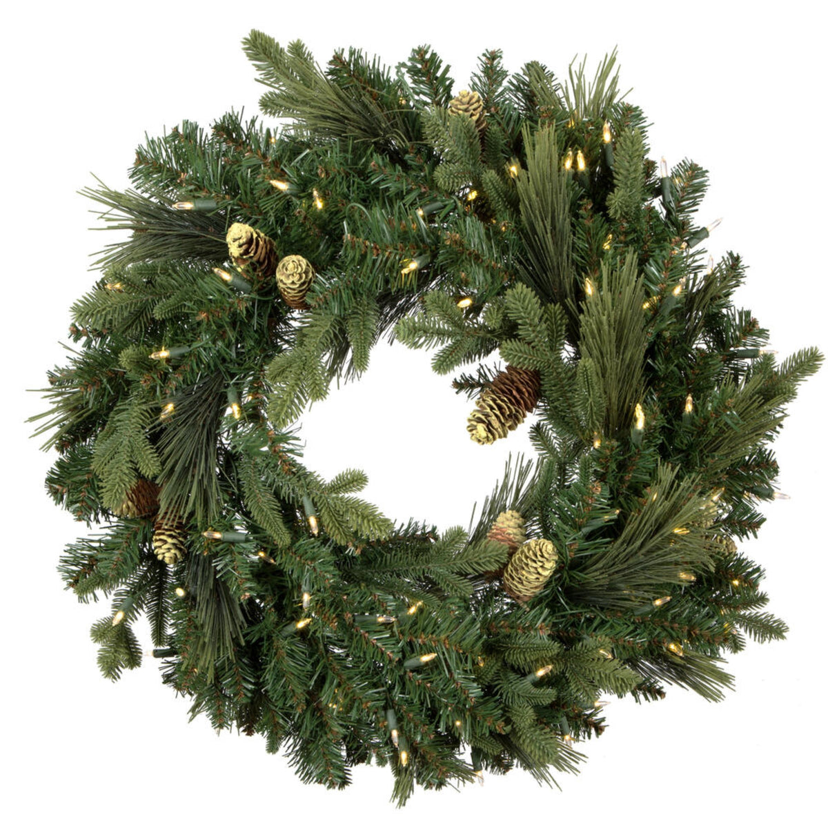 24 Inch  Emerald Mix Fir Wreath Duralit 50Ww