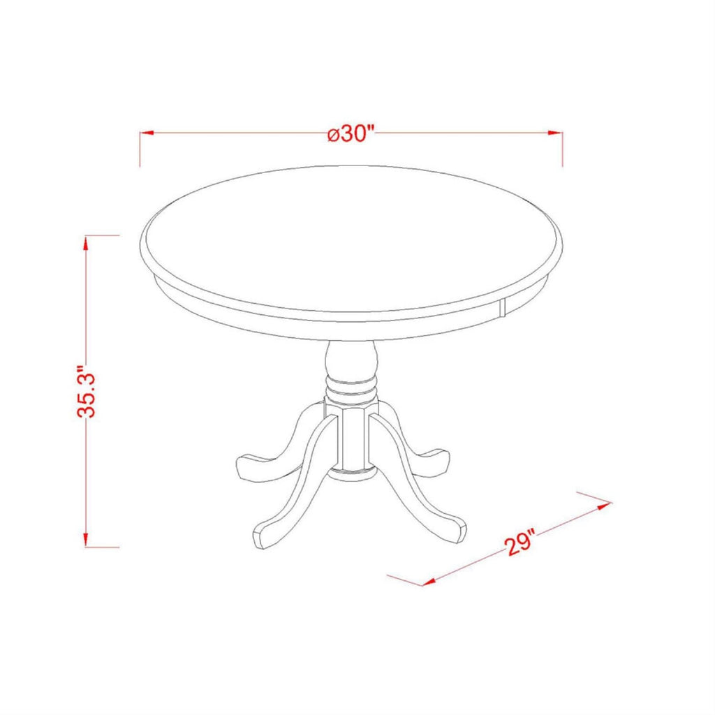 East West Furniture EDGR5-WHI-W 5 Piece Kitchen Counter Height Dining Table Set Includes a Round Wooden Table with Pedestal and 4 Dining Chairs, 30x30 Inch, Buttermilk & Cherry