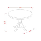 East West Furniture EDGR5-WHI-W 5 Piece Kitchen Counter Height Dining Table Set Includes a Round Wooden Table with Pedestal and 4 Dining Chairs, 30x30 Inch, Buttermilk & Cherry