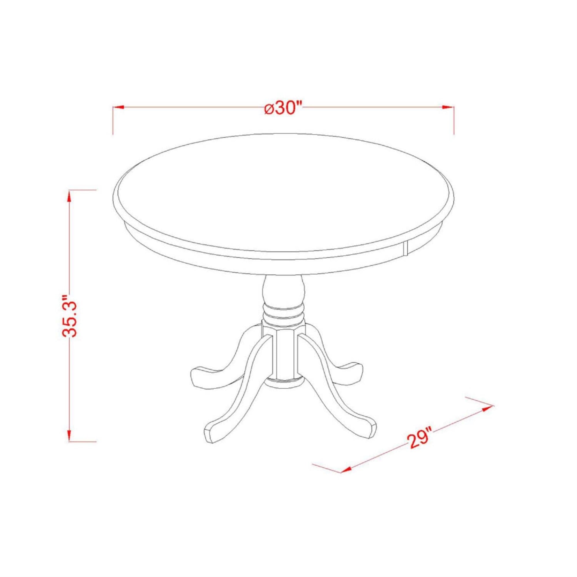 East West Furniture EDGR5-WHI-W 5 Piece Kitchen Counter Height Dining Table Set Includes a Round Wooden Table with Pedestal and 4 Dining Chairs, 30x30 Inch, Buttermilk & Cherry