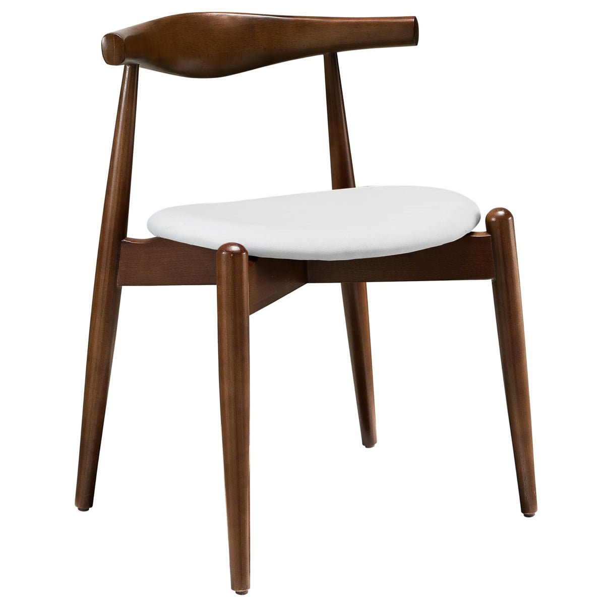 Stalwart Solid Beech Wood Dining Chair  Elegant Design, Plush Cushion, Dark Walnut Finish