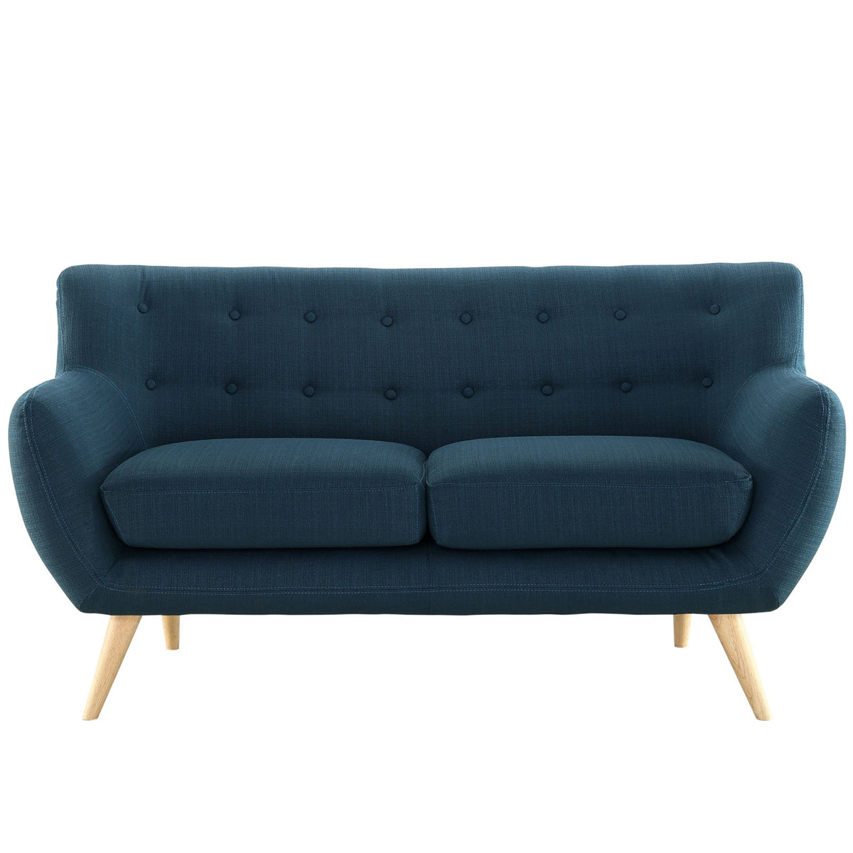 Remark Loveseat  Exquisite Comfort & Style | Midcentury Modern Design | Plush Dual Cushion | Natural Wood Legs | Polyester Uph