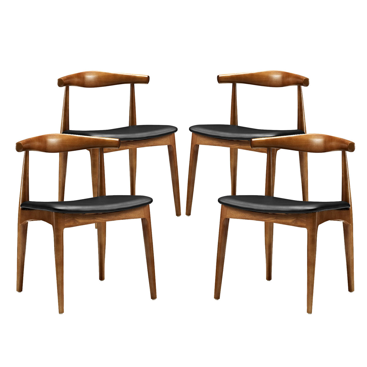 Tracy Dining Chairs Wood Set Of 4  Black