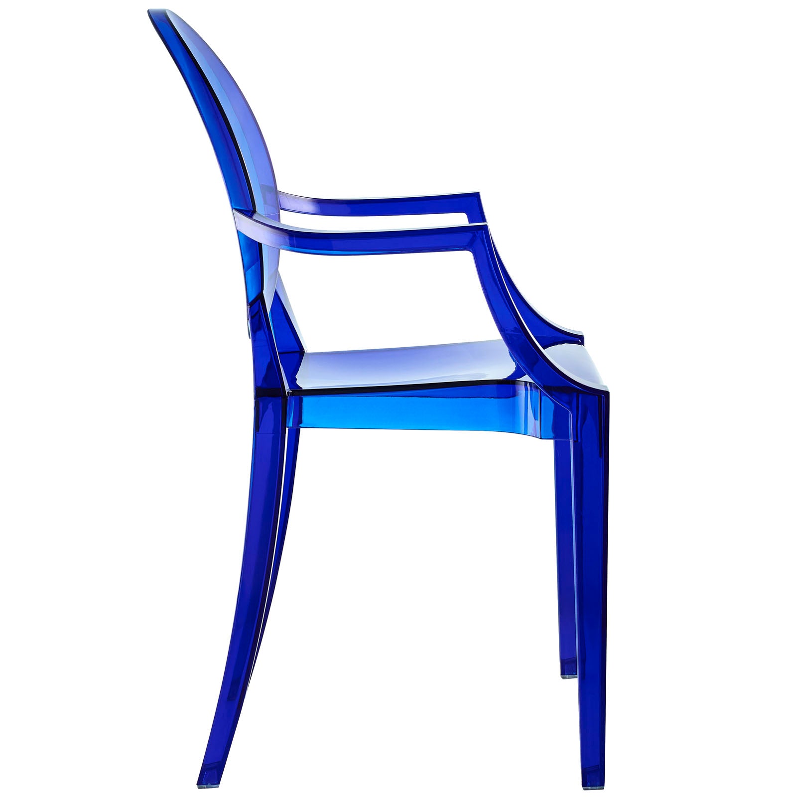 Modway Casper Modern Acrylic Dining Armchairs in Blue - Set of 4