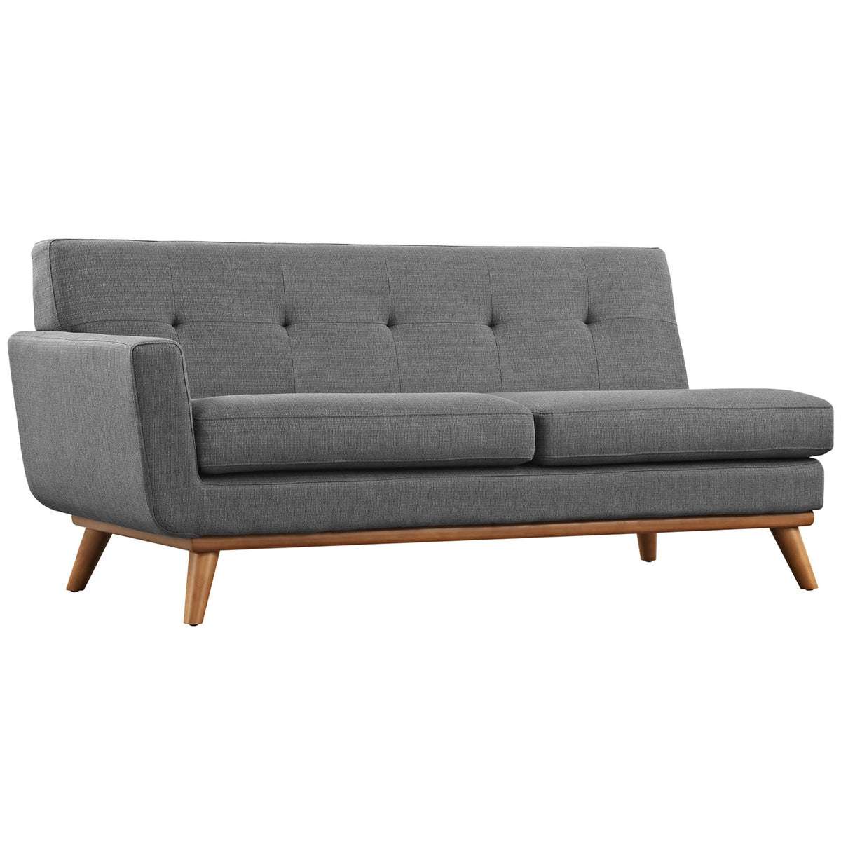 Engage Leftarm Loveseat  Plush Cushions, Stylish Design, Sturdy Frame  Gray