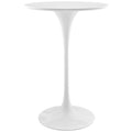 Lippa 28 Inch  Round Wood Bar Table  White