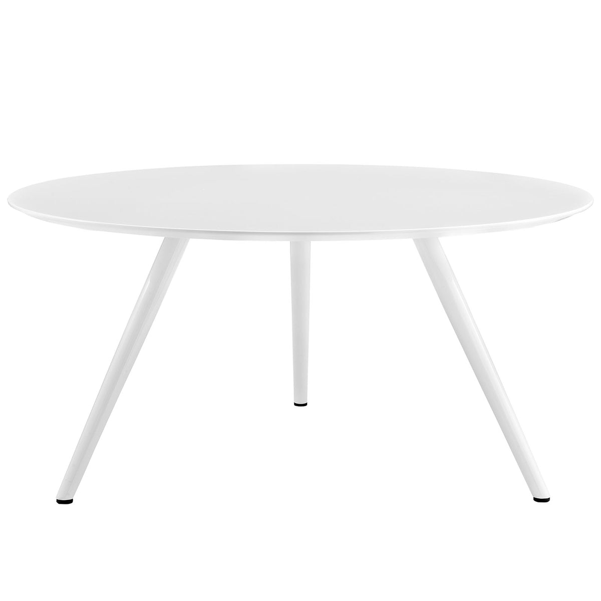 Lippa 60 Inch  Round Wood Top Dining Table With Tripod Base  White