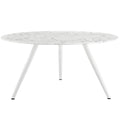 Lippa 60 Inch  Round Artificial Marble Dining Table With Tripod Base  White