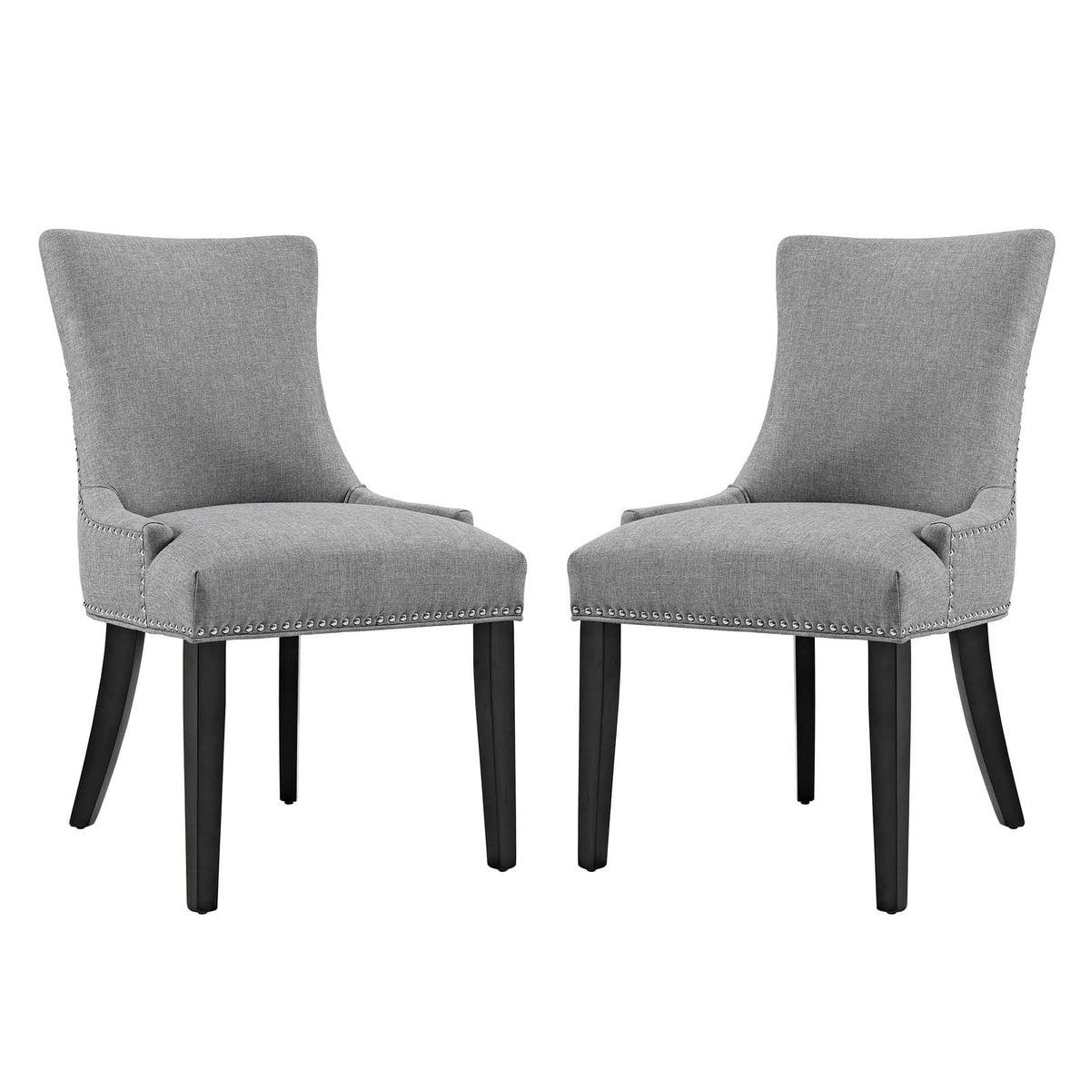 Marquis Dining Side Chair Fabric Set Of 2  Light Gray