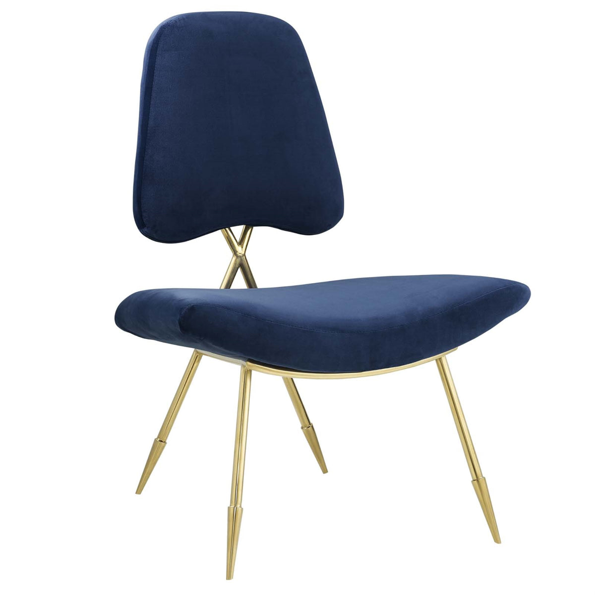 Ponder Performance Velvet Lounge Chair  Comfortable, Stainresistant, Gold Stainless Steel Frame  Perfect For Modern Decor  N