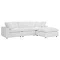 Ergode Modern Sectional Sofa Set: Cozy & Inviting, Polyester Upholstery, Solid Wood Frame, Down Feather Cushions, Ottoman Includ