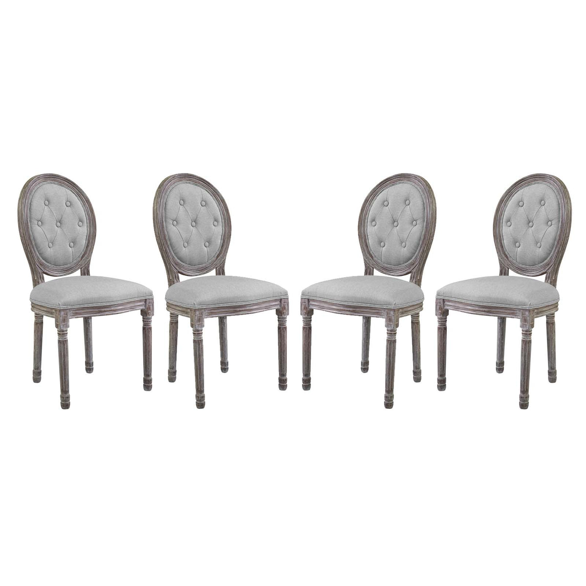 Arise Dining Side Chair Upholstered Fabric Set Of 4  Light Gray
